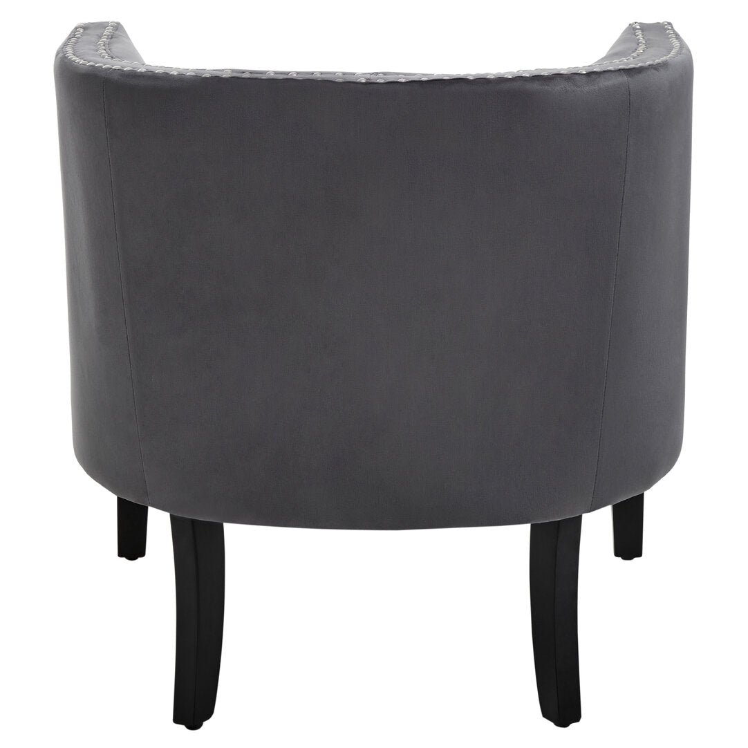 Savoy Grey Velvet Studded Chair