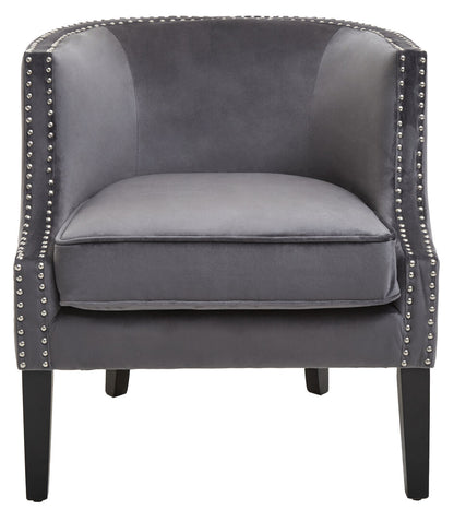 Savoy Grey Velvet Studded Chair