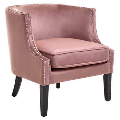 Savoy Pink Velvet Studded Chair