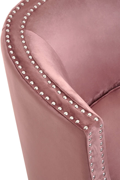 Savoy Pink Velvet Studded Chair