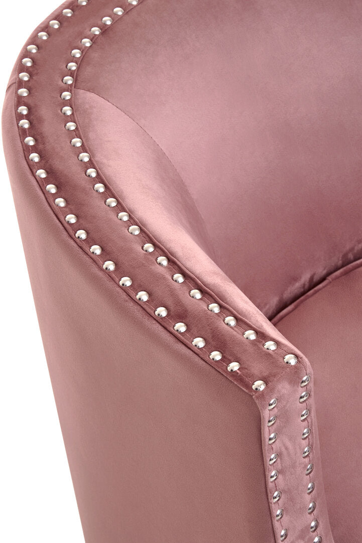 Savoy Pink Velvet Studded Chair