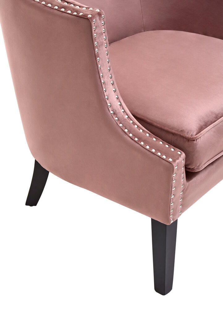 Savoy Pink Velvet Studded Chair