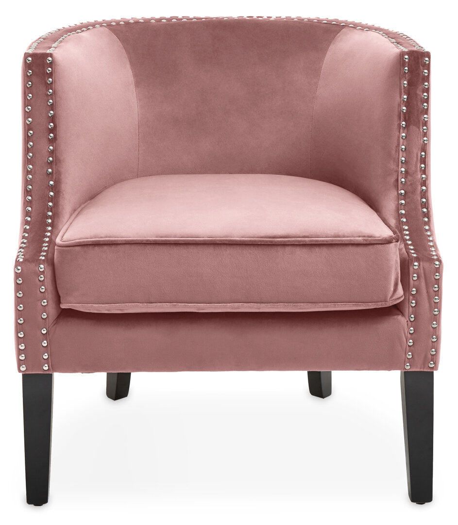 Savoy Pink Velvet Studded Chair
