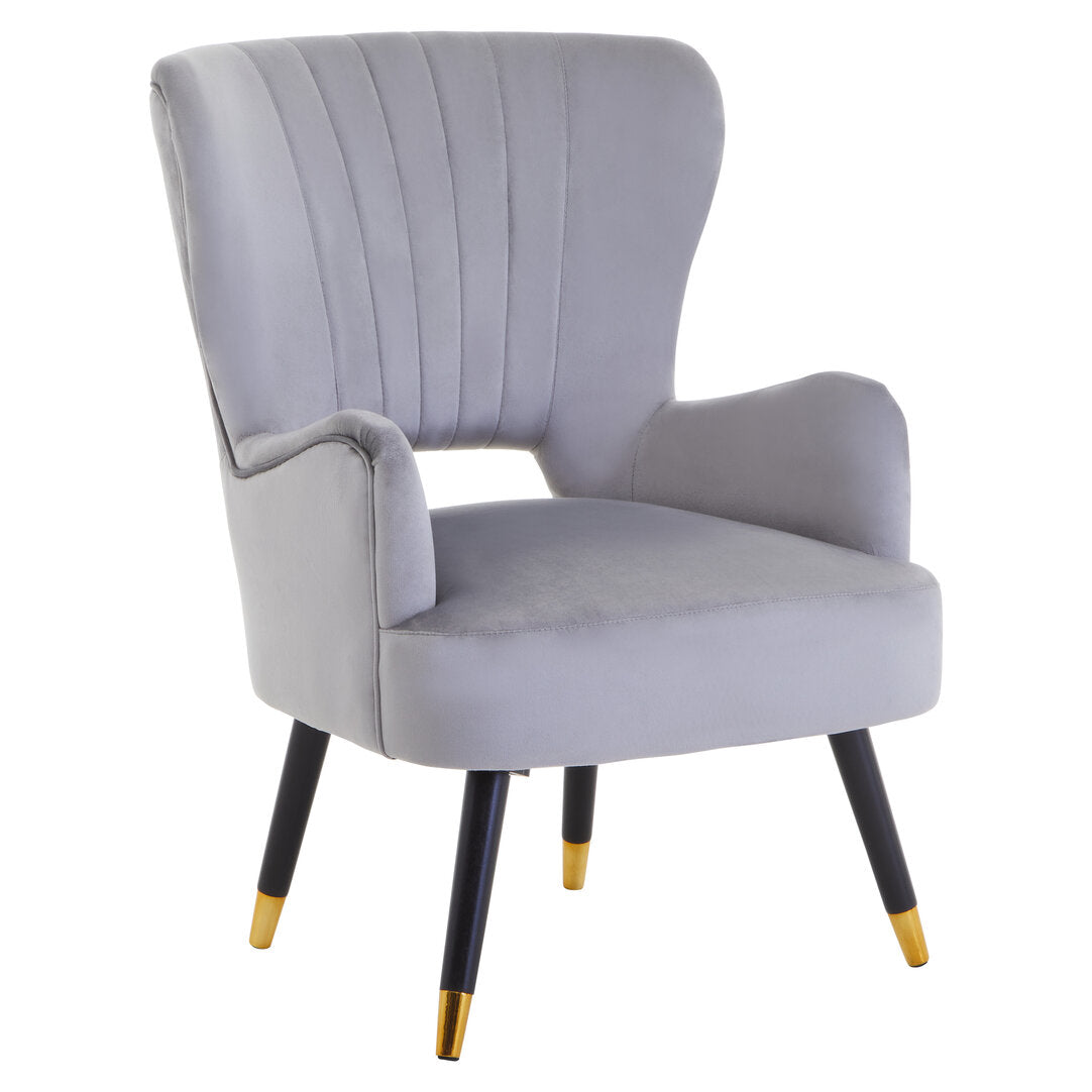 Regent Grey Velvet Cut Out Back Chair