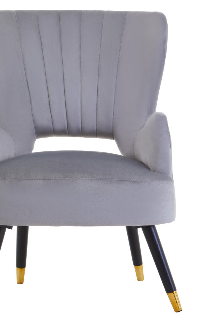Regent Grey Velvet Cut Out Back Chair