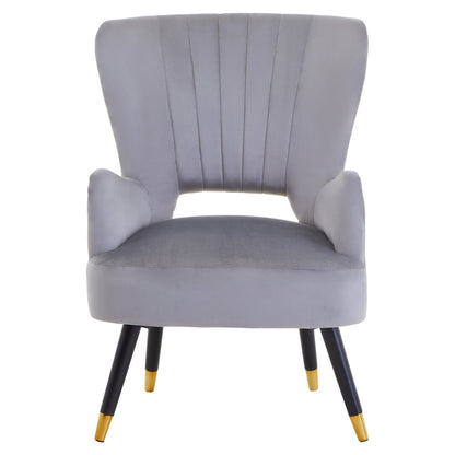 Regent Grey Velvet Cut Out Back Chair