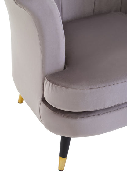 Regent Mink Velvet Curved Accent Chair