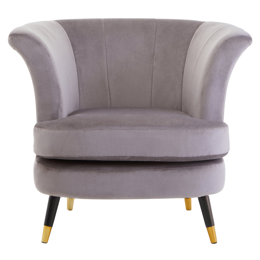 Regent Mink Velvet Curved Accent Chair