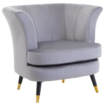 Regent Grey Velvet Curved Accent Chair