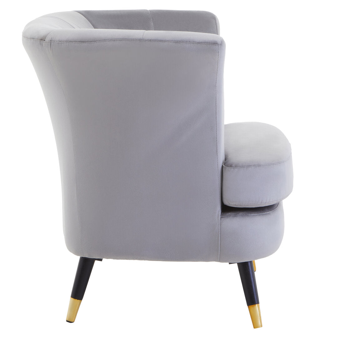 Regent Grey Velvet Curved Accent Chair