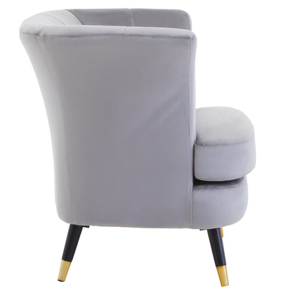Regent Grey Velvet Curved Accent Chair