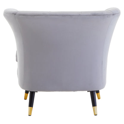Regent Grey Velvet Curved Accent Chair