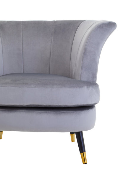 Regent Grey Velvet Curved Accent Chair