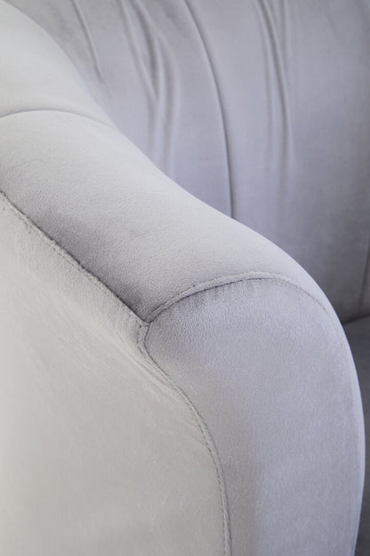 Regent Grey Velvet Curved Accent Chair