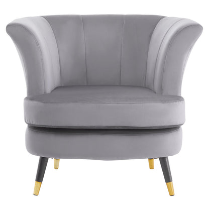 Regent Grey Velvet Curved Accent Chair