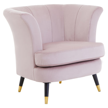 Regent Dusky Pink Velvet Curved Accent Chair