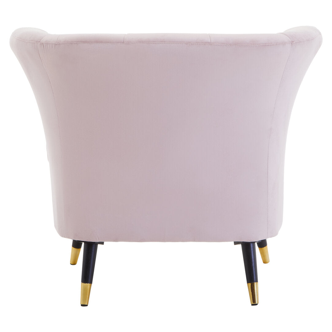 Regent Dusky Pink Velvet Curved Accent Chair