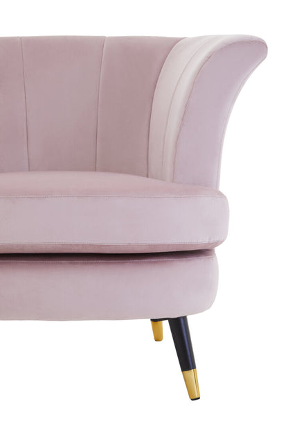 Regent Dusky Pink Velvet Curved Accent Chair