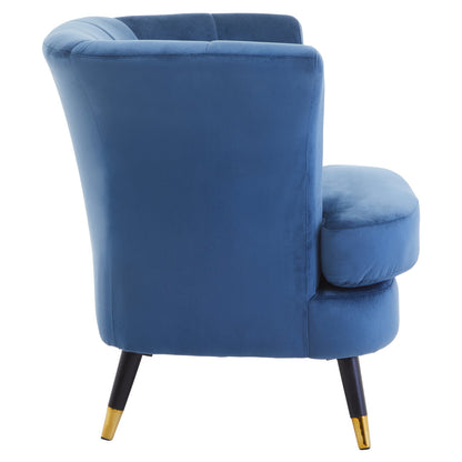 Regent Midnight Blue Velvet Curved Accent Chair
