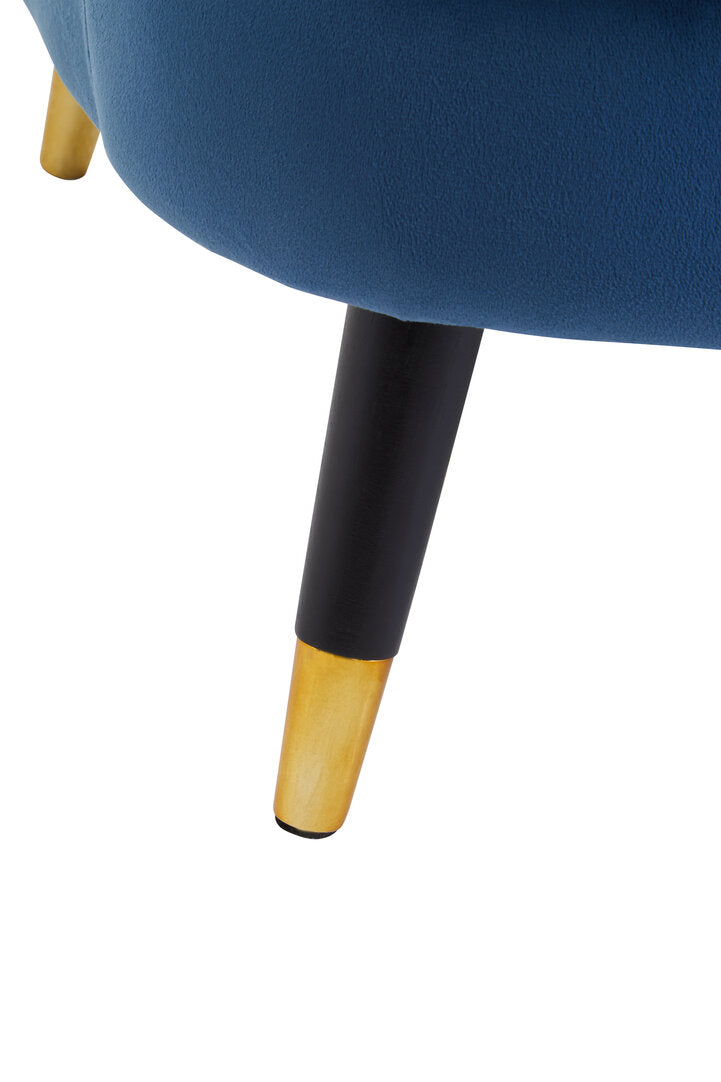 Regent Midnight Blue Velvet Curved Accent Chair