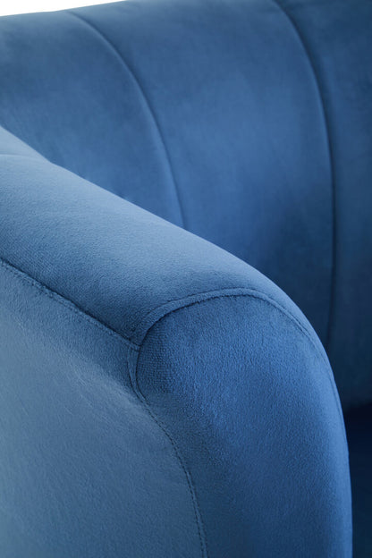 Regent Midnight Blue Velvet Curved Accent Chair