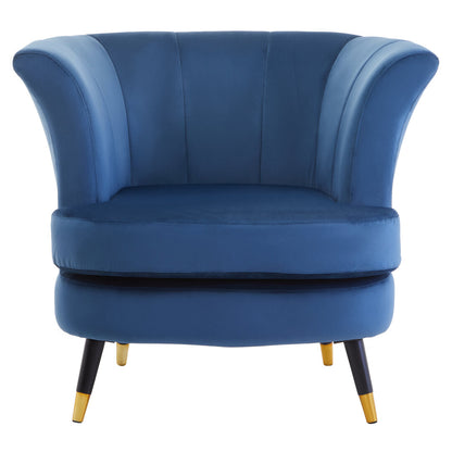 Regent Midnight Blue Velvet Curved Accent Chair