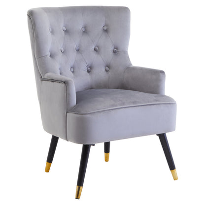 Regent Grey Velvet Tufted Chair