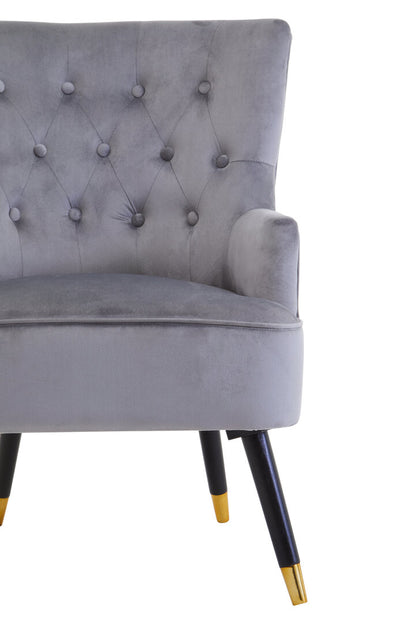 Regent Grey Velvet Tufted Chair