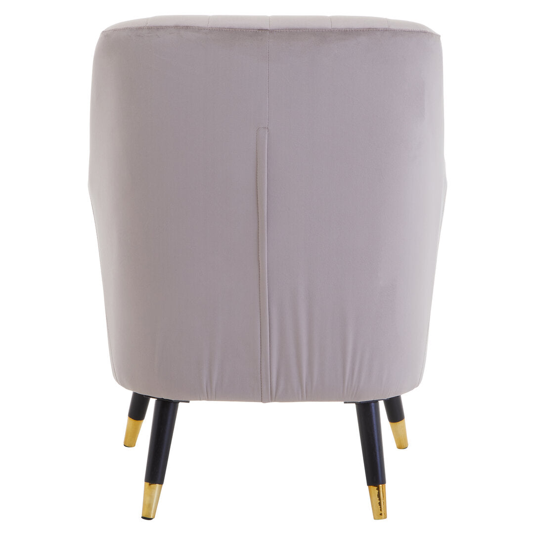 Regent Mink Velvet Accent Chair With Black Legs