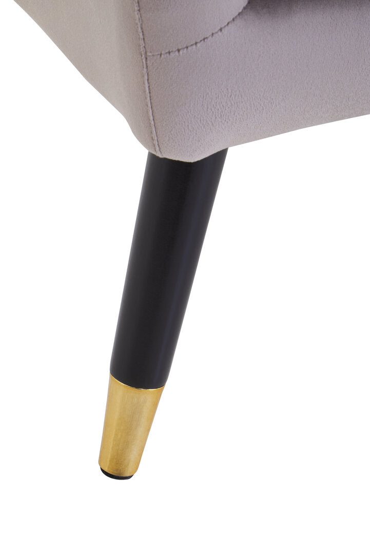 Regent Mink Velvet Accent Chair With Black Legs