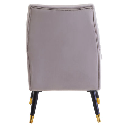 Regent Mink Velvet Accent Chair With Wooden legs