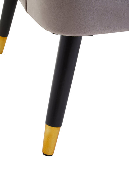 Regent Mink Velvet Accent Chair With Wooden legs