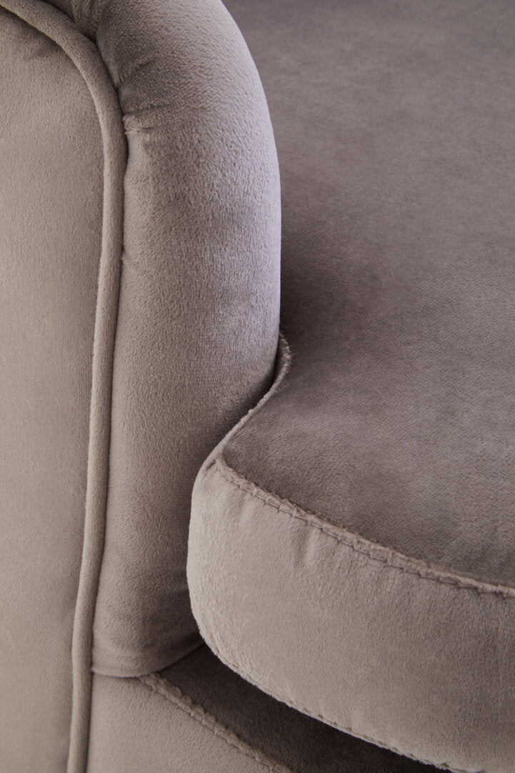 Regent Mink Velvet Accent Chair With Wooden legs