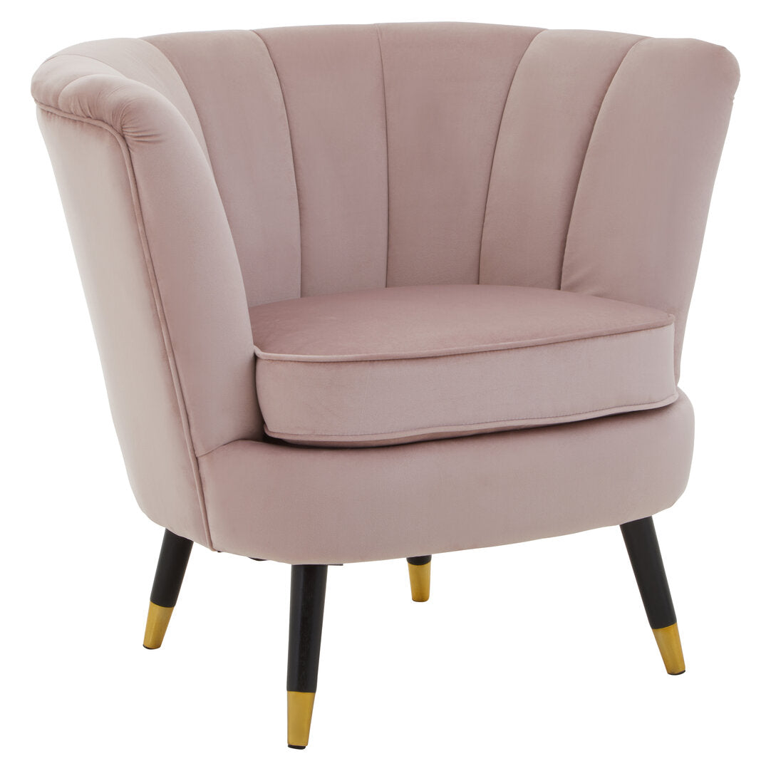 Regent Dusky Pink Velvet Shell Accent Chair