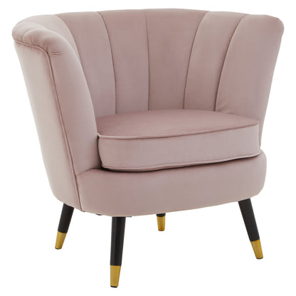 Regent Dusky Pink Velvet Shell Accent Chair