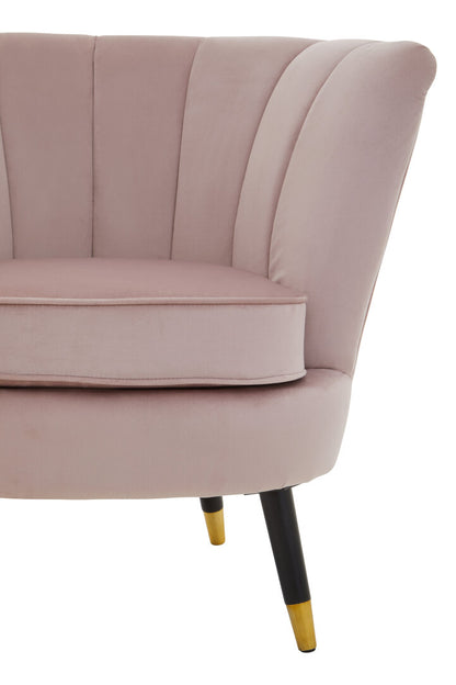 Regent Dusky Pink Velvet Shell Accent Chair