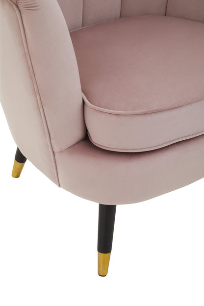 Regent Dusky Pink Velvet Shell Accent Chair