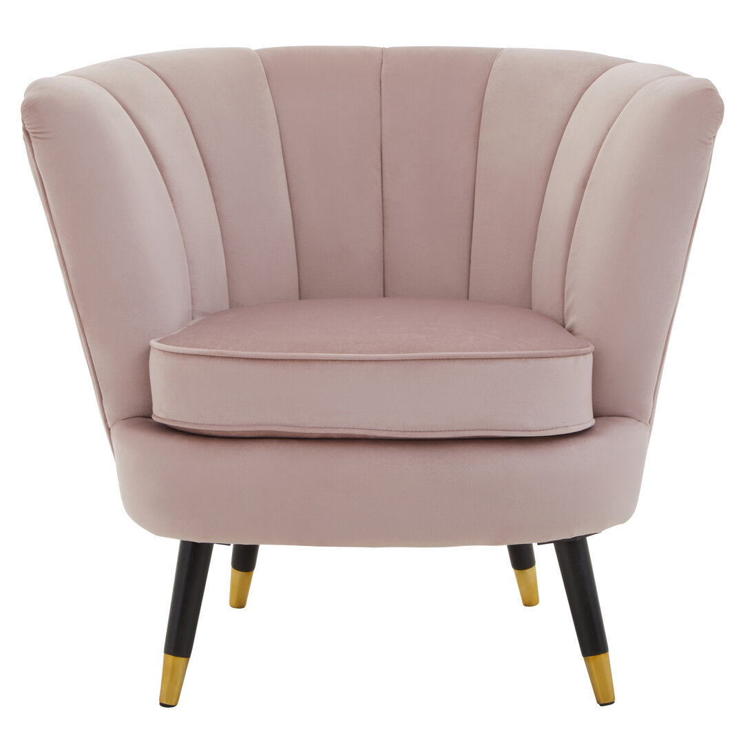 Regent Dusky Pink Velvet Shell Accent Chair