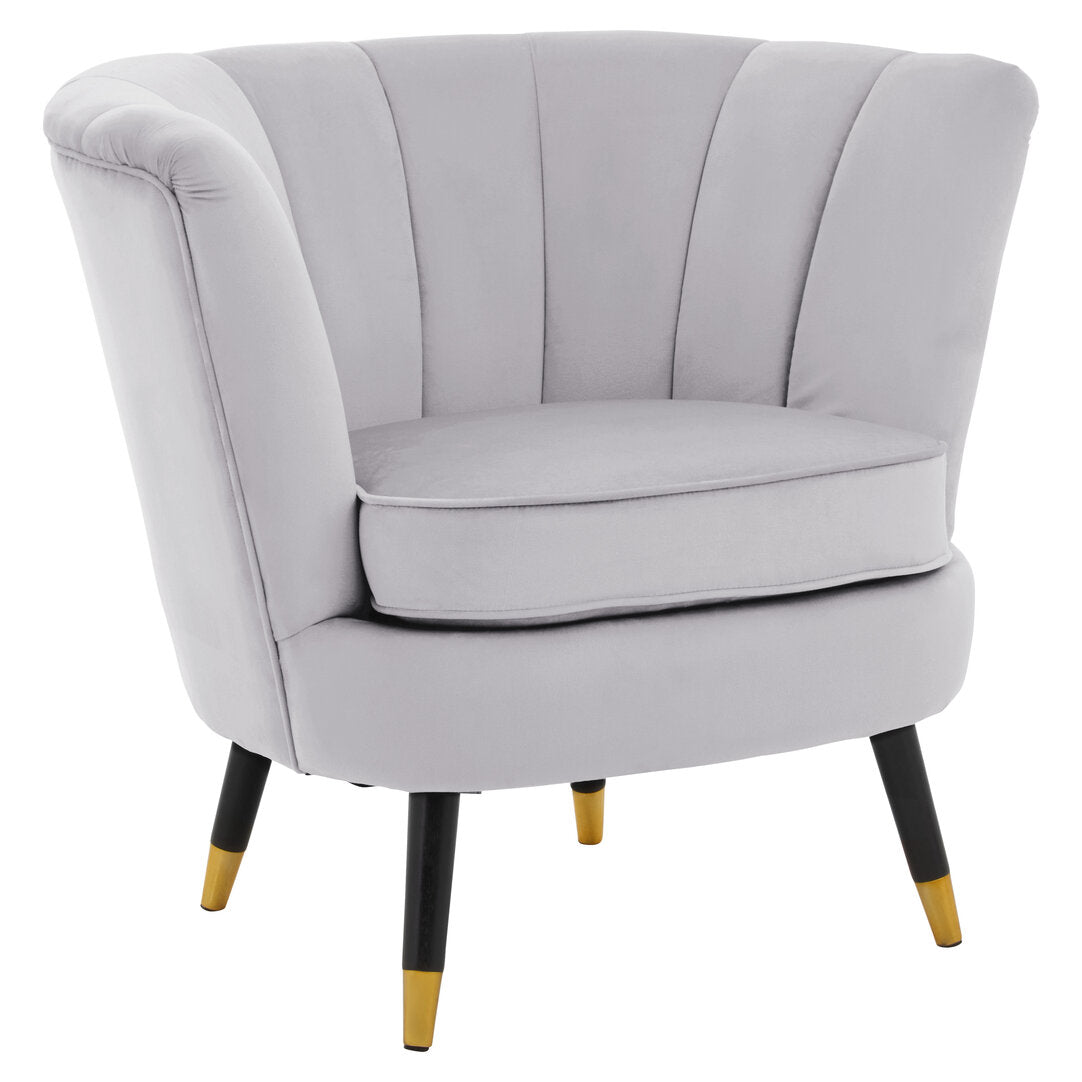 Regent Grey Velvet Shell Accent Chair