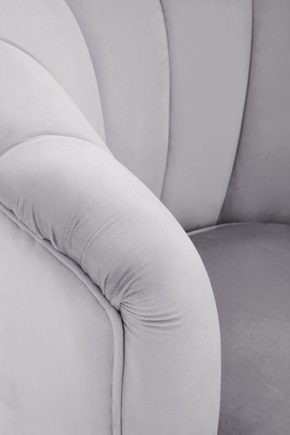 Regent Grey Velvet Shell Accent Chair