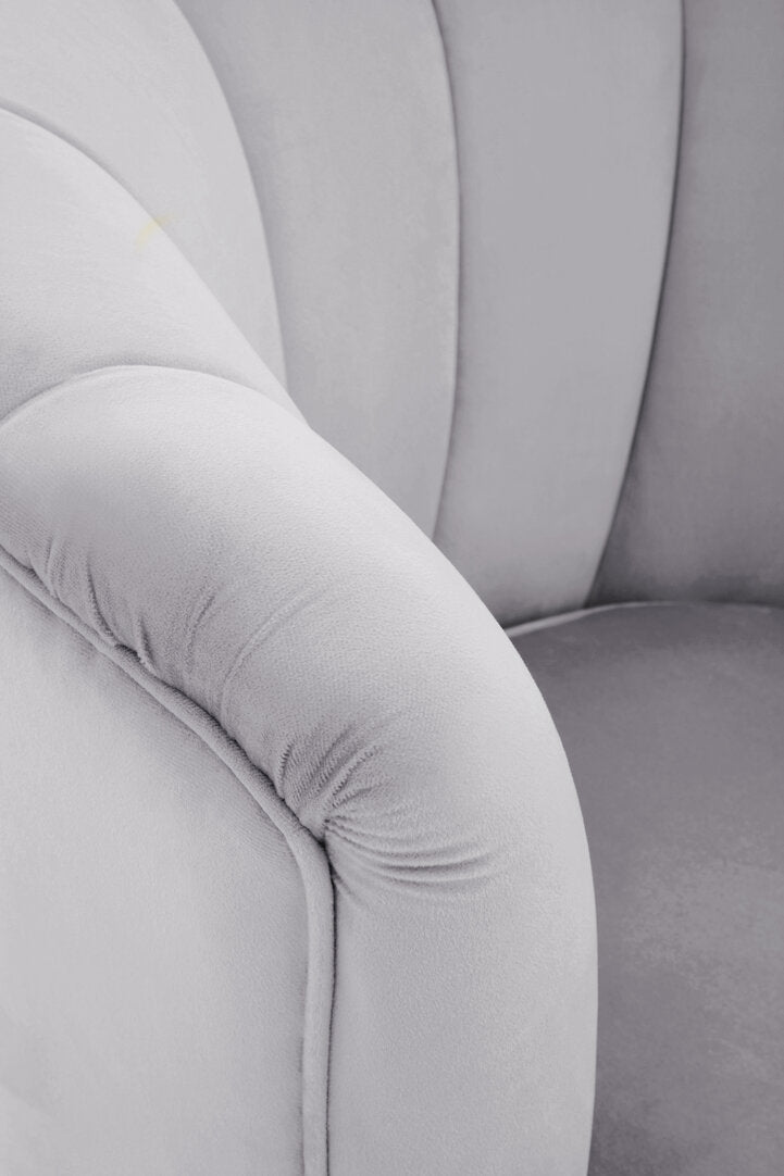 Regent Grey Velvet Shell Accent Chair