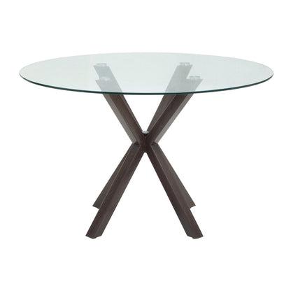 Sorrento Round Dining Table With Black Wood Effect Metal Legs