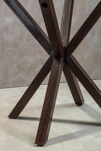 Sorrento Round Dining Table With Black Wood Effect Metal Legs