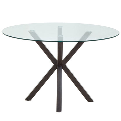 Sorrento Round Dining Table With Black Wood Effect Metal Legs