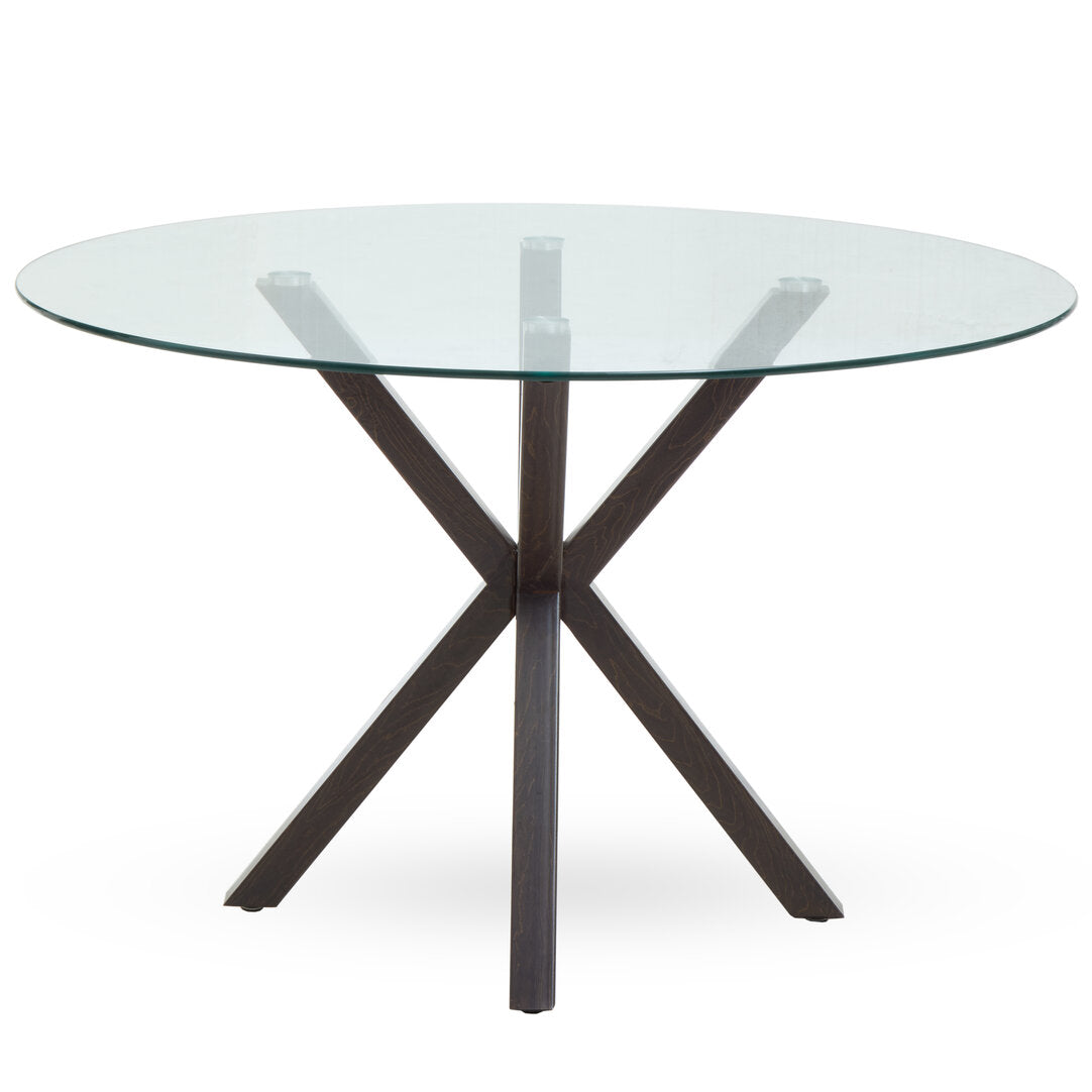 Sorrento Round Dining Table With Black Wood Effect Metal Legs