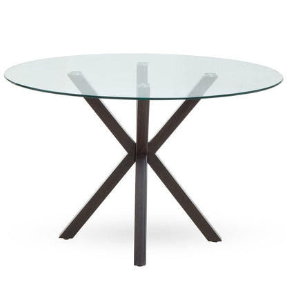 Sorrento Round Dining Table With Black Wood Effect Metal Legs