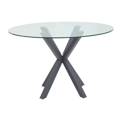 Sorrento Round Dining Table With Grey Metal Legs