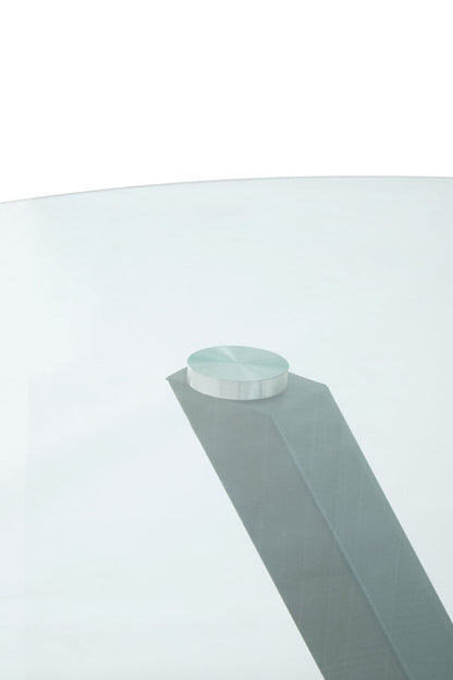 Sorrento Round Dining Table With Grey Metal Legs