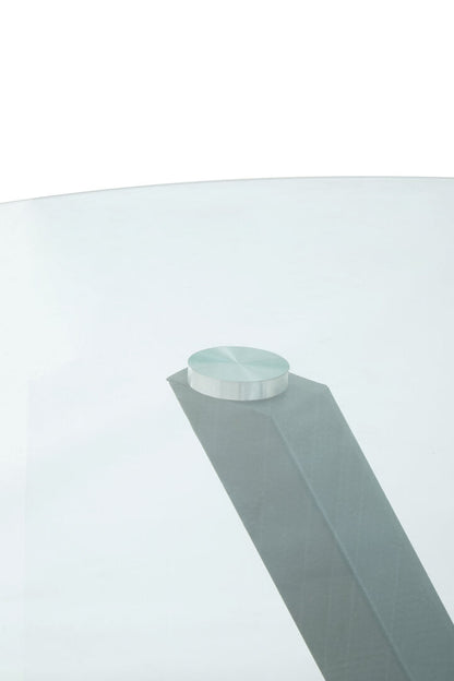 Sorrento Round Dining Table With Metal Legs Grey 