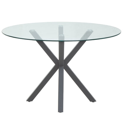 Sorrento Round Dining Table With Grey Metal Legs